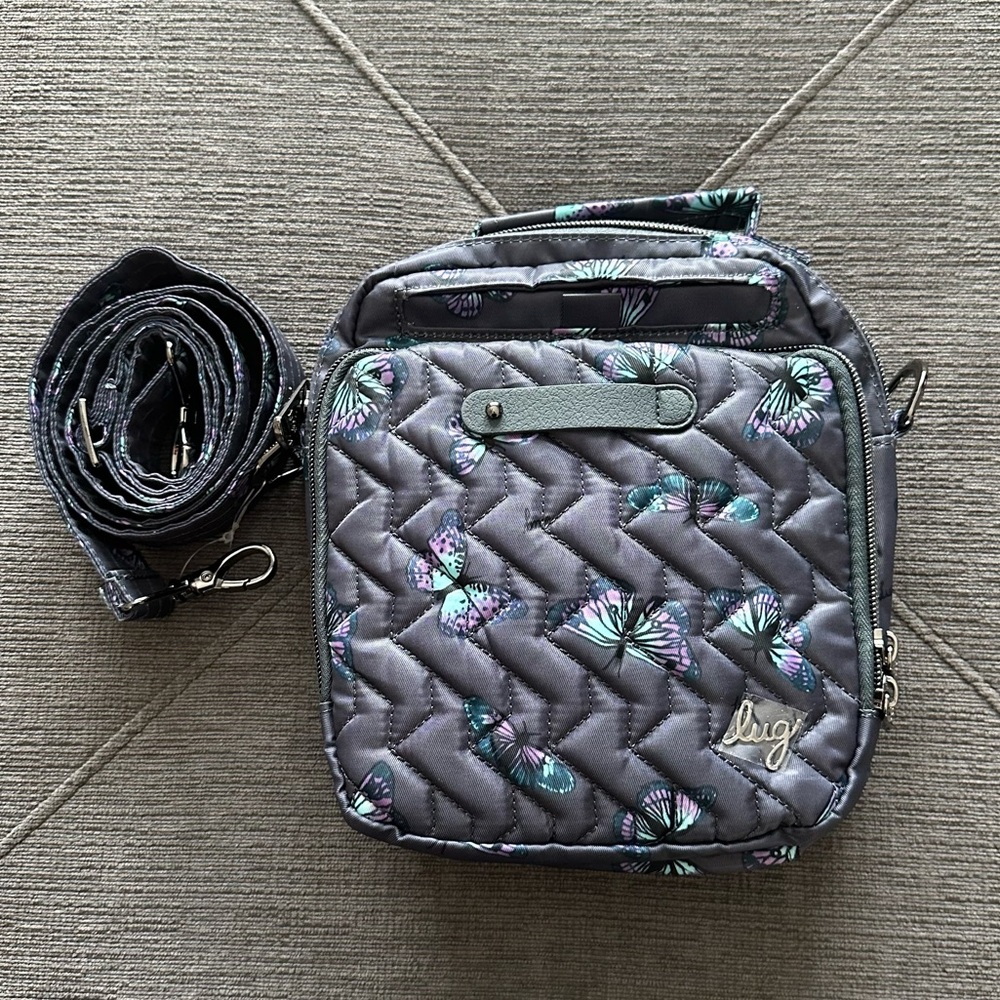 Lug Grey Butterfly Skeeter crossbody NWOT